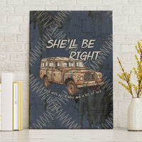 New Zealand She’ll Be Right Canvas Wall Art NZ Slang No. 8 Wire Map Pattern