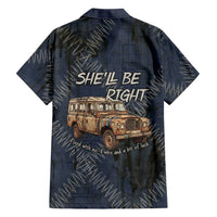 New Zealand She’ll Be Right Family Matching Off Shoulder Short Dress and Hawaiian Shirt NZ Slang No. 8 Wire Map Pattern