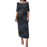 New Zealand She’ll Be Right Family Matching Puletasi and Hawaiian Shirt NZ Slang No. 8 Wire Map Pattern