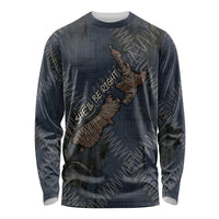 New Zealand She’ll Be Right Long Sleeve Shirt NZ Slang No. 8 Wire Map Pattern