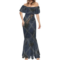 New Zealand She’ll Be Right Mermaid Dress NZ Slang No. 8 Wire Map Pattern