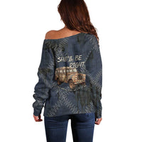 New Zealand She’ll Be Right Off Shoulder Sweater NZ Slang No. 8 Wire Map Pattern