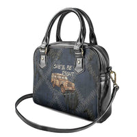 New Zealand She’ll Be Right Shoulder Handbag NZ Slang No. 8 Wire Map Pattern