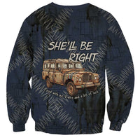 New Zealand She’ll Be Right Sweatshirt NZ Slang No. 8 Wire Map Pattern