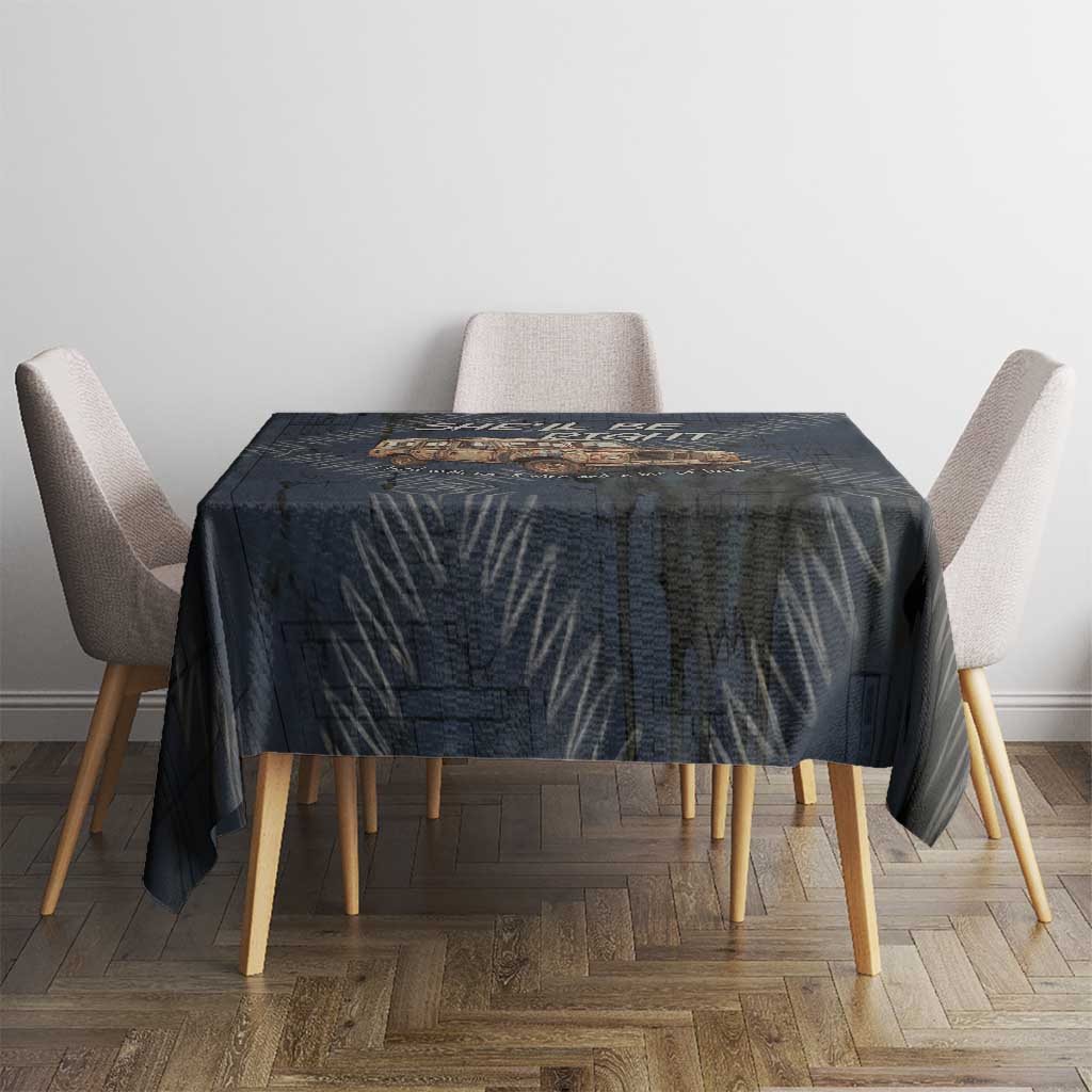 New Zealand She’ll Be Right Tablecloth NZ Slang No. 8 Wire Map Pattern