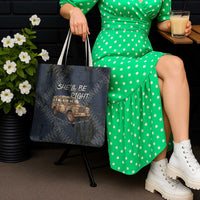 New Zealand She’ll Be Right Tote Bag NZ Slang No. 8 Wire Map Pattern
