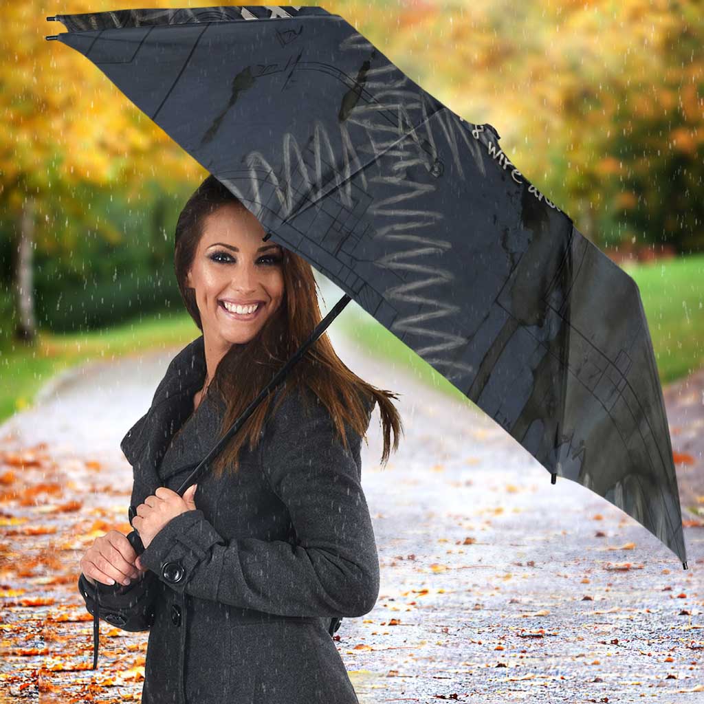 New Zealand She’ll Be Right Umbrella NZ Slang No. 8 Wire Map Pattern