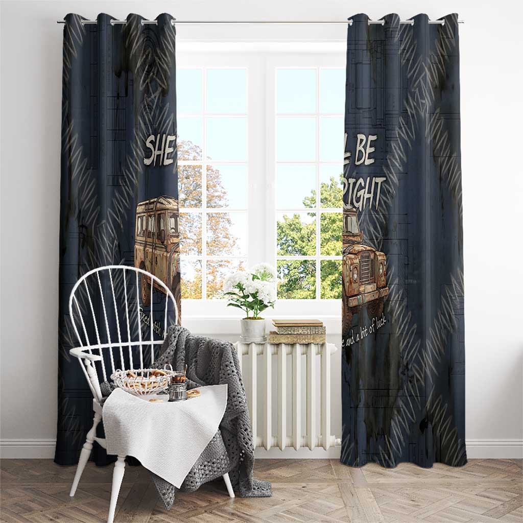 New Zealand She’ll Be Right Window Curtain NZ Slang No. 8 Wire Map Pattern