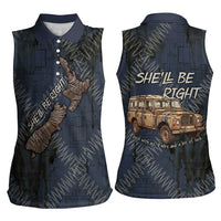 New Zealand She’ll Be Right Women Sleeveless Polo Shirt NZ Slang No. 8 Wire Map Pattern