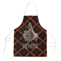 Tu Meke Maori New Zealand Slang Apron with Glow Neon Step Style TS04 Black Orange - Polynesian Pride
