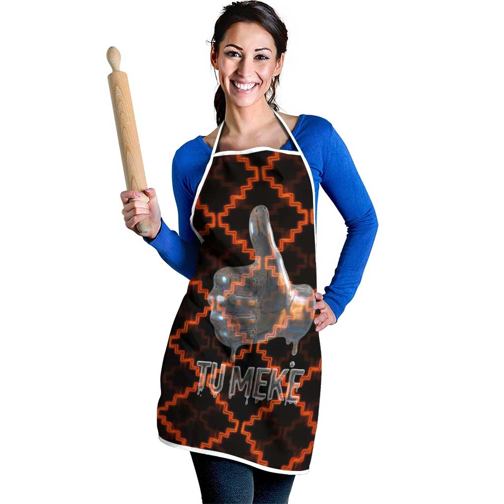 Tu Meke Maori New Zealand Slang Apron with Glow Neon Step Style TS04 - Polynesian Pride
