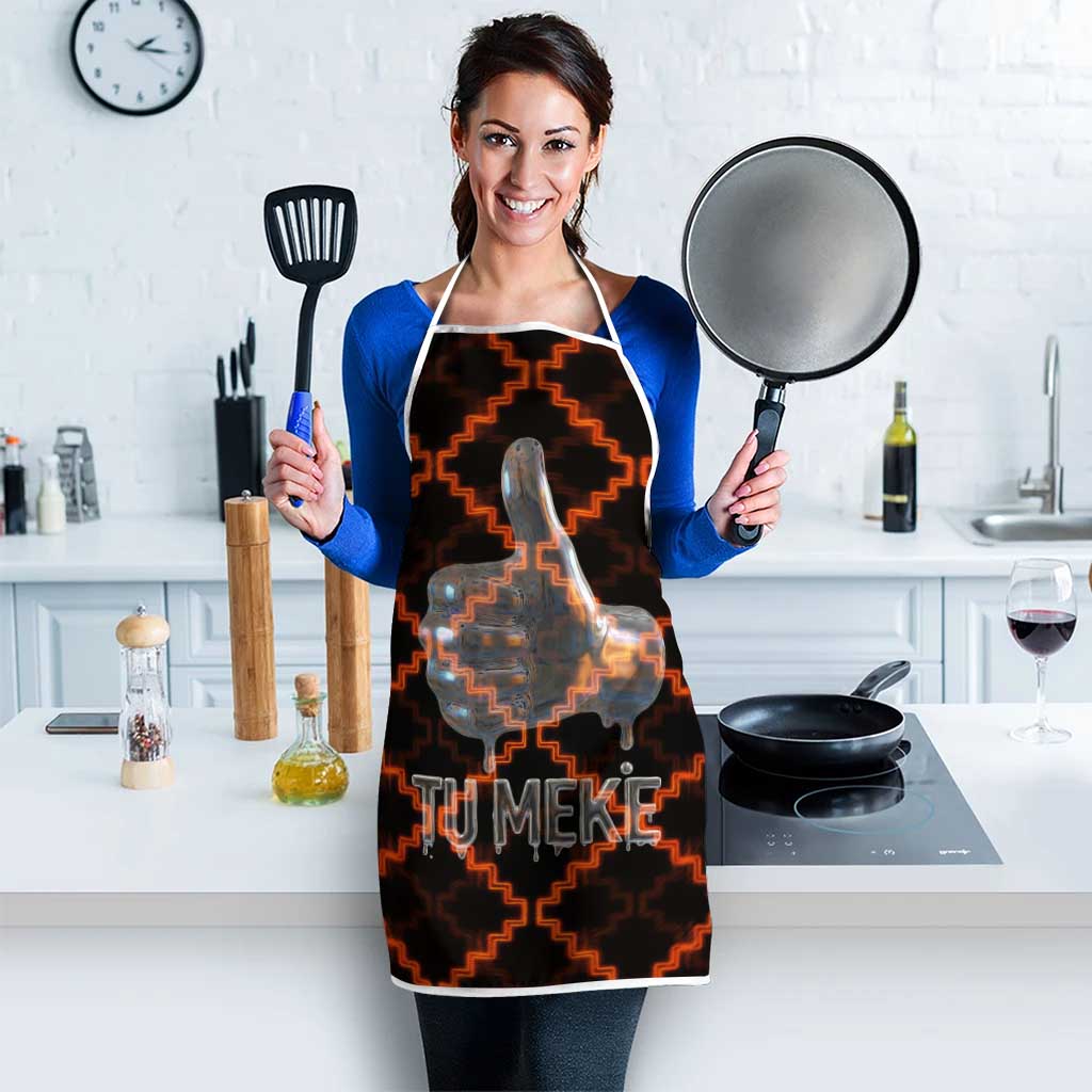 Tu Meke Maori New Zealand Slang Apron with Glow Neon Step Style TS04 - Polynesian Pride