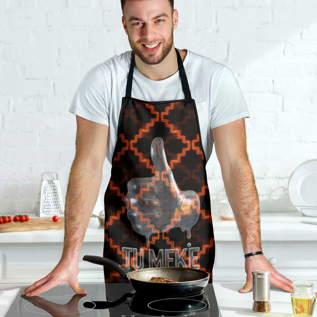 Tu Meke Maori New Zealand Slang Apron with Glow Neon Step Style TS04 - Polynesian Pride