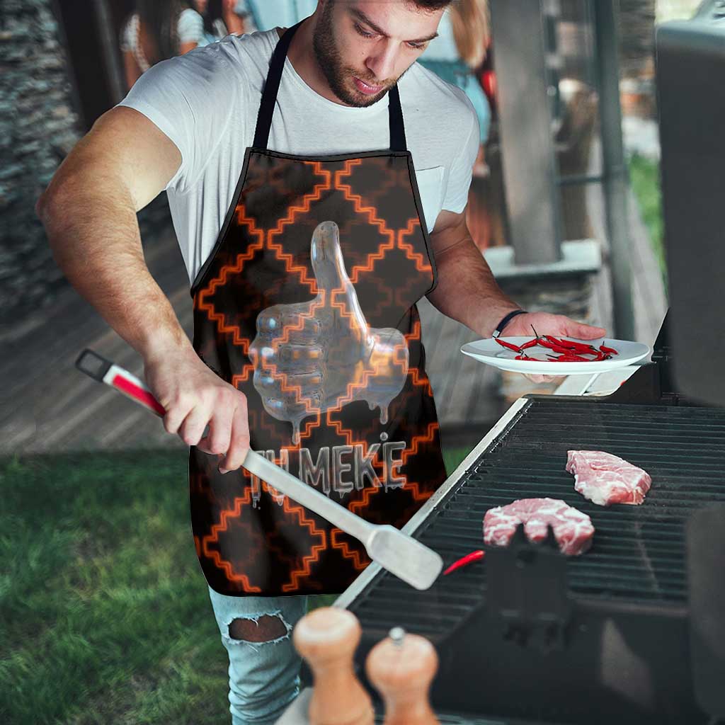 Tu Meke Maori New Zealand Slang Apron with Glow Neon Step Style TS04 - Polynesian Pride