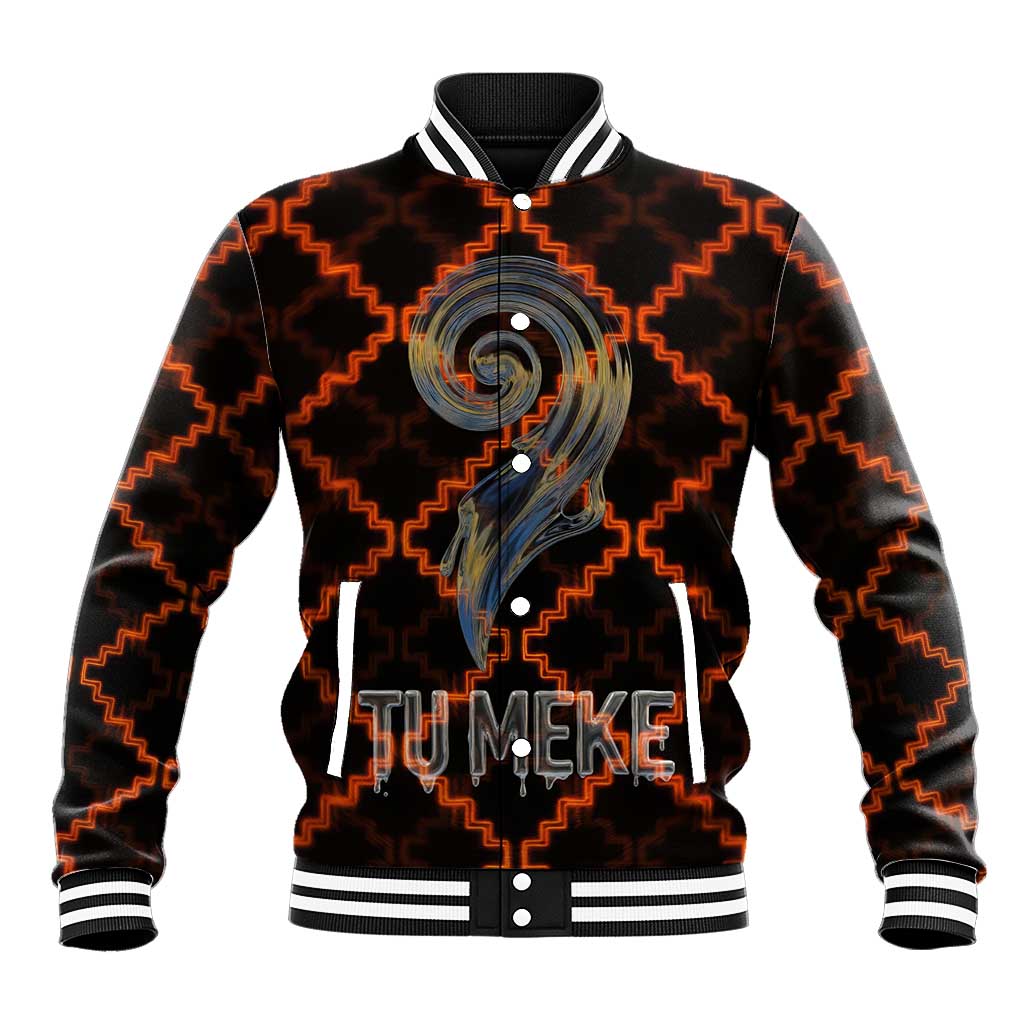 Tu Meke Maori New Zealand Slang Baseball Jacket with Glow Neon Step Style
