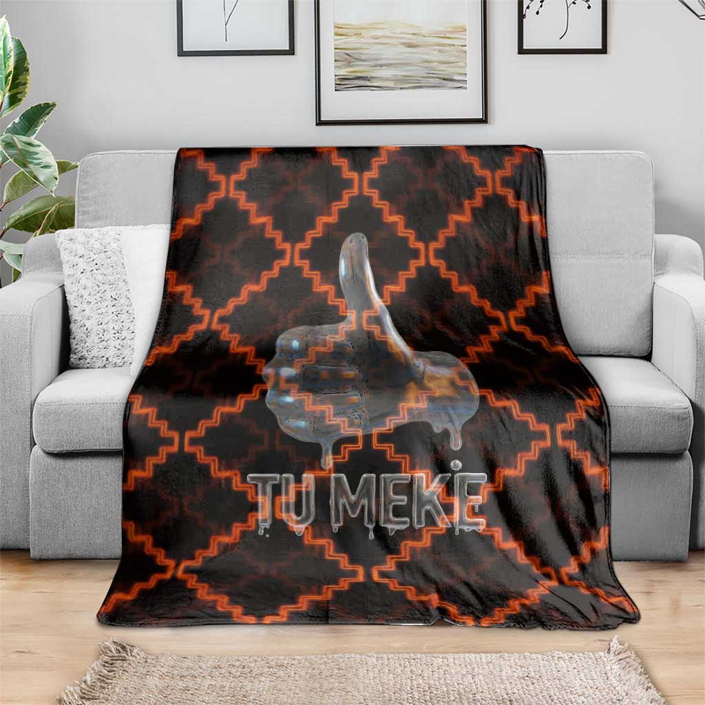 Tu Meke Maori New Zealand Slang Blanket with Glow Neon Step Style TS04 - Polynesian Pride