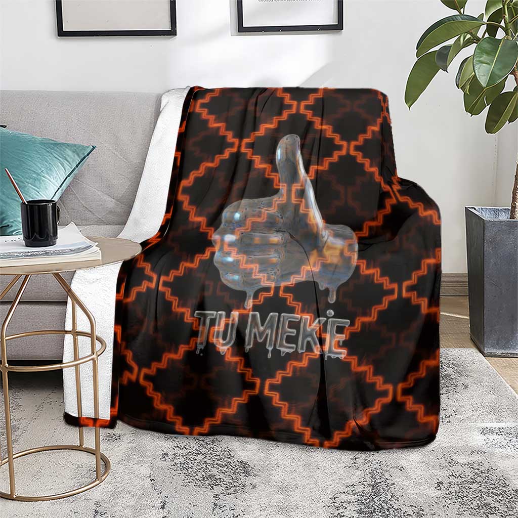 Tu Meke Maori New Zealand Slang Blanket with Glow Neon Step Style TS04 - Polynesian Pride
