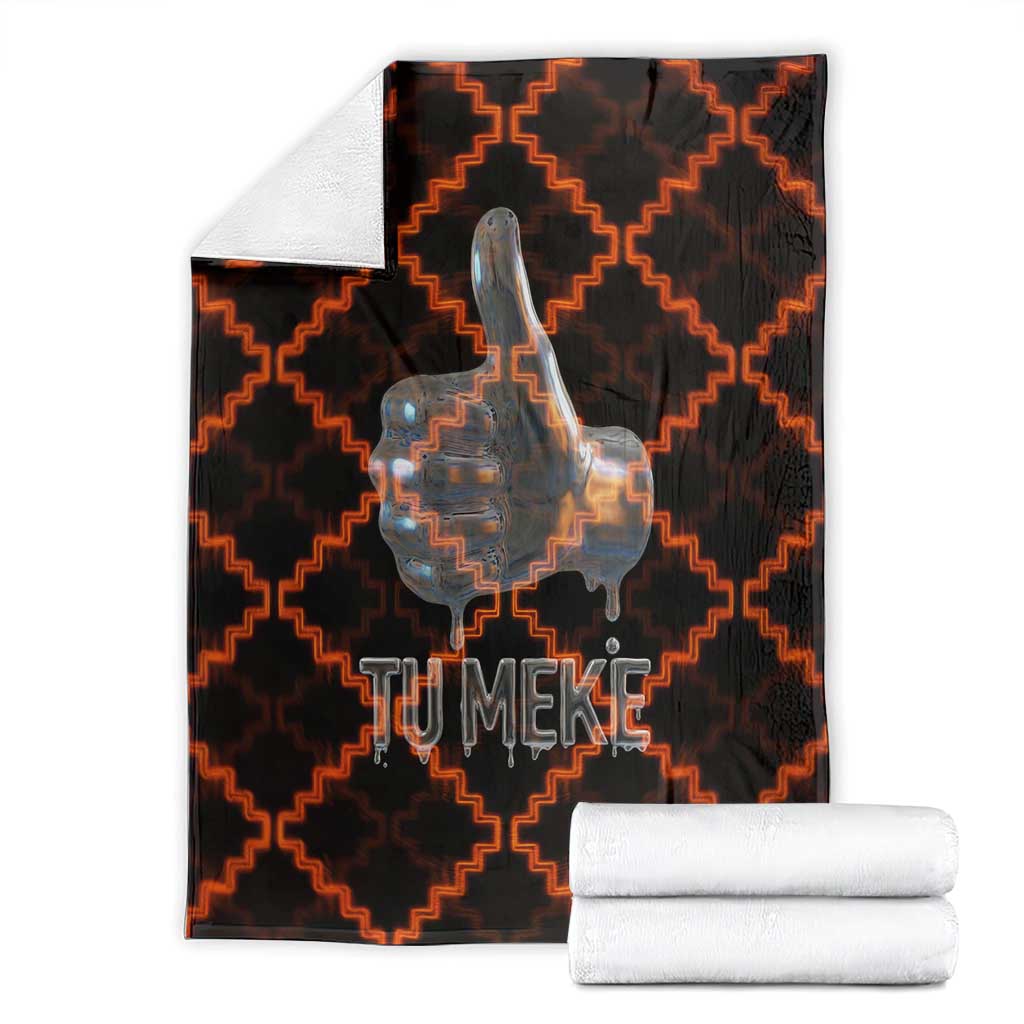 Tu Meke Maori New Zealand Slang Blanket with Glow Neon Step Style TS04 - Polynesian Pride