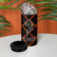 Tu Meke Maori New Zealand Slang 4 in 1 Can Cooler Tumbler with Glow Neon Step Style