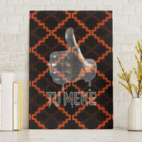 Tu Meke Maori New Zealand Slang Canvas Wall Art with Glow Neon Step Style