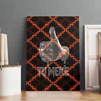 Tu Meke Maori New Zealand Slang Canvas Wall Art with Glow Neon Step Style