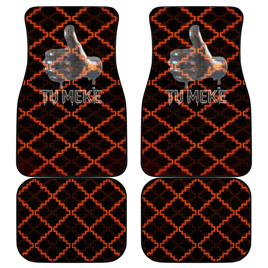 Tu Meke Maori New Zealand Slang Car Mats with Glow Neon Step Style