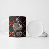 Tu Meke Maori New Zealand Slang Ceramic Mug with Glow Neon Step Style