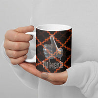 Tu Meke Maori New Zealand Slang Ceramic Mug with Glow Neon Step Style