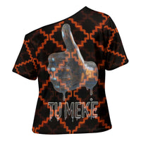 Tu Meke Maori New Zealand Slang Cross Shoulder Shirt with Glow Neon Step Style TS04 - Polynesian Pride