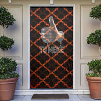 Tu Meke Maori New Zealand Slang Door Cover with Glow Neon Step Style