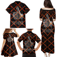 Tu Meke Maori New Zealand Slang Family Matching Puletasi and Hawaiian Shirt with Glow Neon Step Style