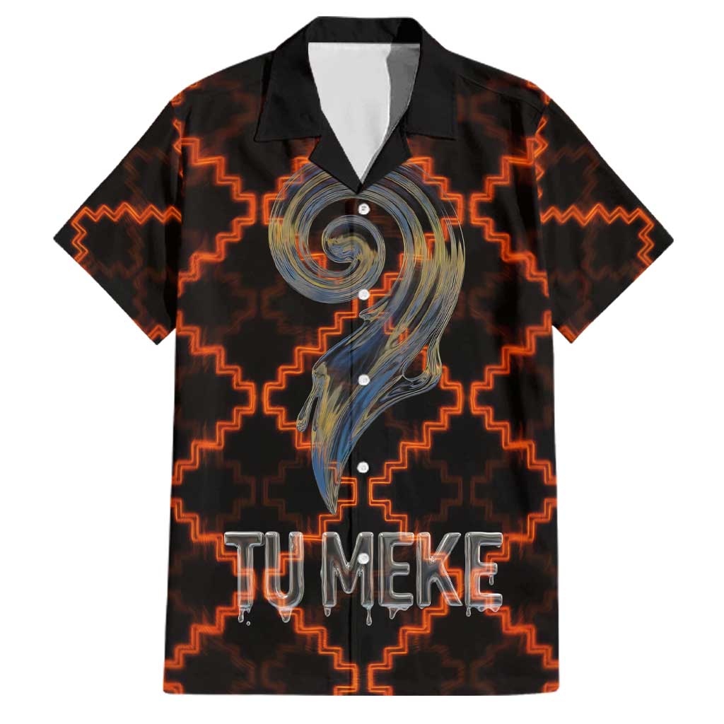 Tu Meke Maori New Zealand Slang Family Matching Summer Maxi Dress and Hawaiian Shirt with Glow Neon Step Style