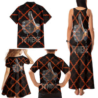 Tu Meke Maori New Zealand Slang Family Matching Tank Maxi Dress and Hawaiian Shirt with Glow Neon Step Style