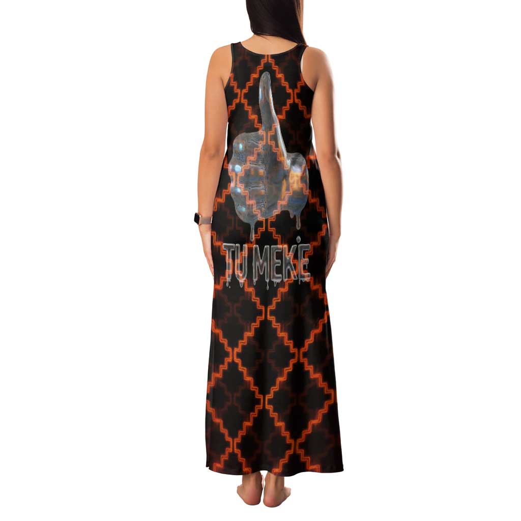 Tu Meke Maori New Zealand Slang Family Matching Tank Maxi Dress and Hawaiian Shirt with Glow Neon Step Style
