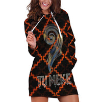 Tu Meke Maori New Zealand Slang Hoodie Dress with Glow Neon Step Style
