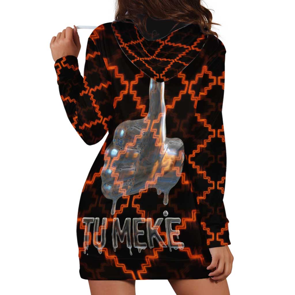 Tu Meke Maori New Zealand Slang Hoodie Dress with Glow Neon Step Style