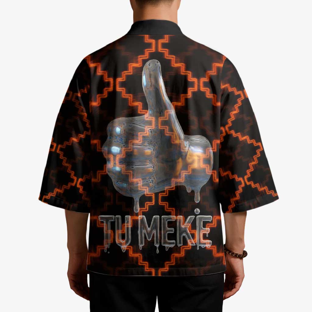 Tu Meke Maori New Zealand Slang Kimono with Glow Neon Step Style