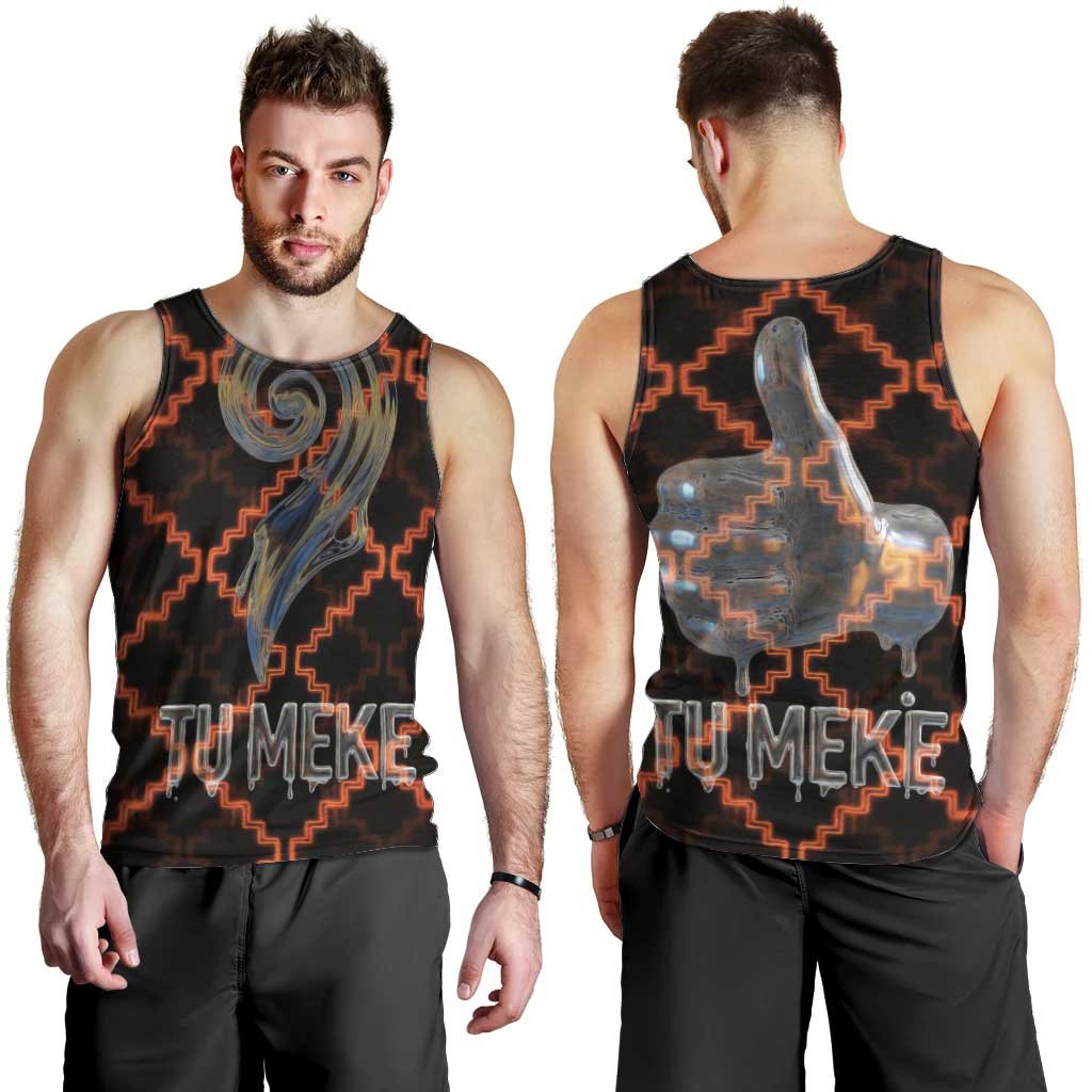 Tu Meke Maori New Zealand Slang Men Tank Top with Glow Neon Step Style