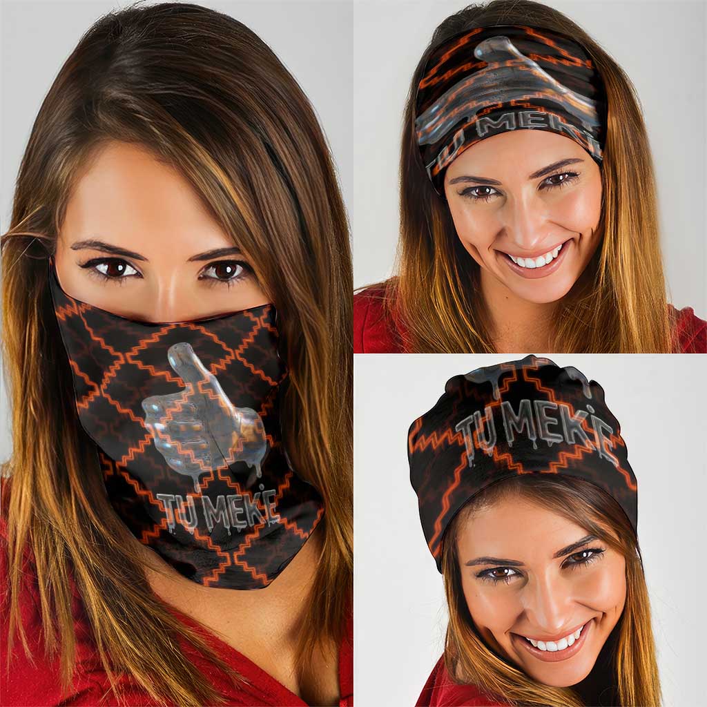 Tu Meke Maori New Zealand Slang Neck Gaiter with Glow Neon Step Style