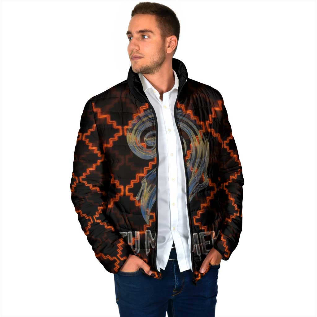 Tu Meke Maori New Zealand Slang Padded Jacket with Glow Neon Step Style