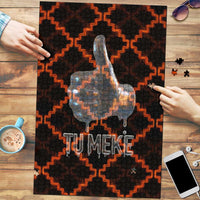 Tu Meke Maori New Zealand Slang Puzzle with Glow Neon Step Style