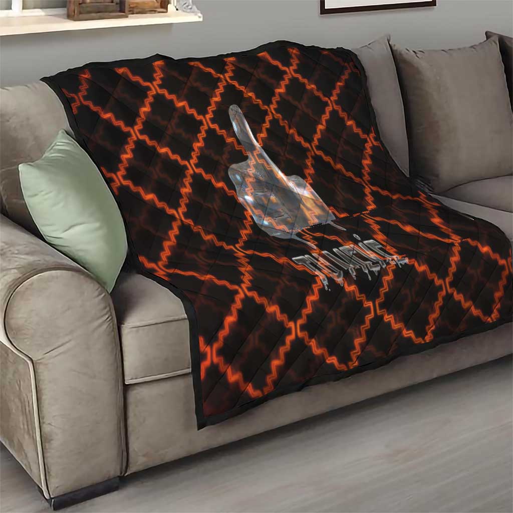 Tu Meke Maori New Zealand Slang Quilt with Glow Neon Step Style