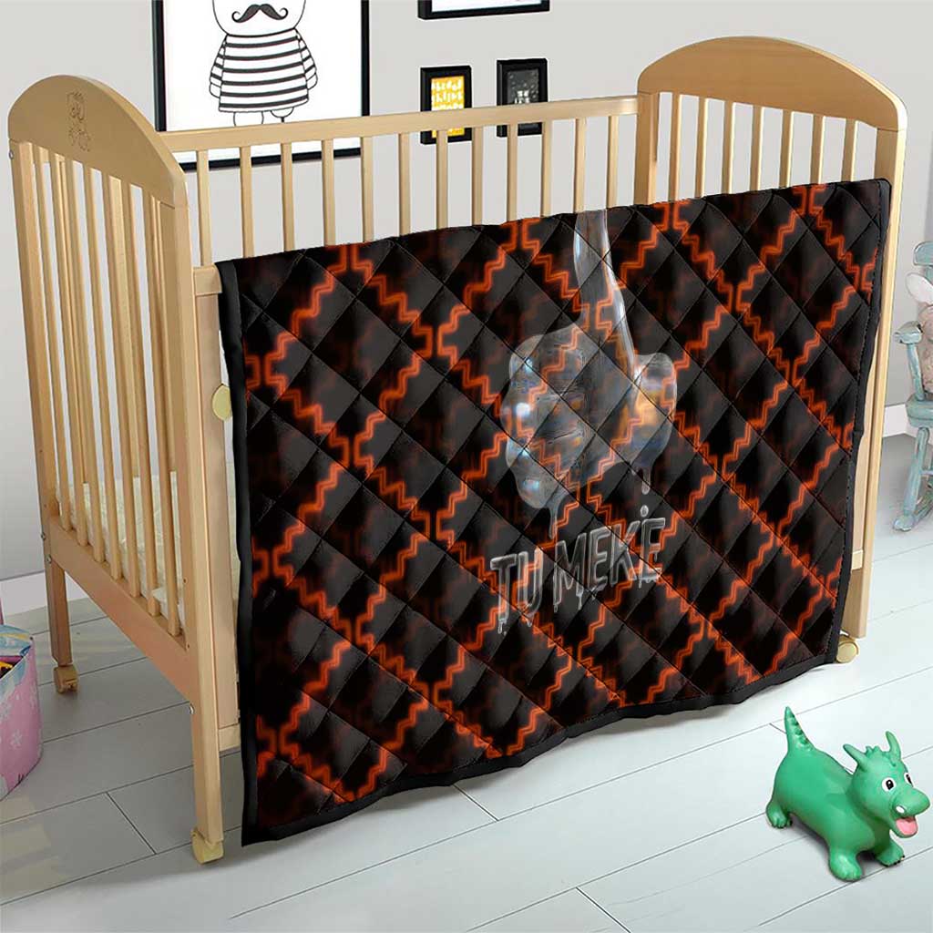 Tu Meke Maori New Zealand Slang Quilt with Glow Neon Step Style