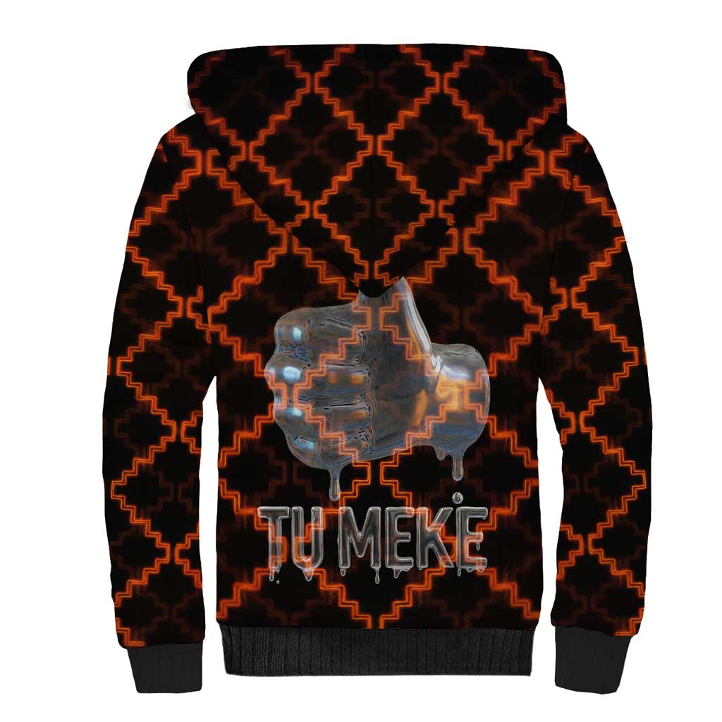 Tu Meke Maori New Zealand Slang Sherpa Hoodie with Glow Neon Step Style