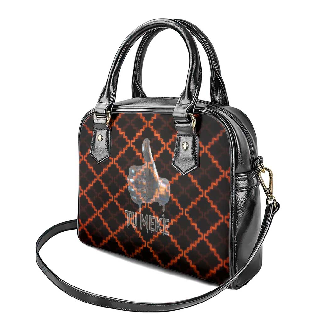 Tu Meke Maori New Zealand Slang Shoulder Handbag with Glow Neon Step Style