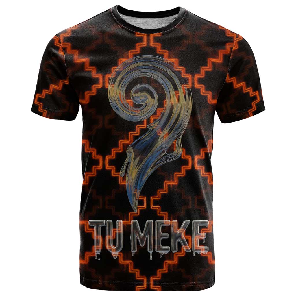 Tu Meke Maori New Zealand Slang T Shirt with Glow Neon Step Style
