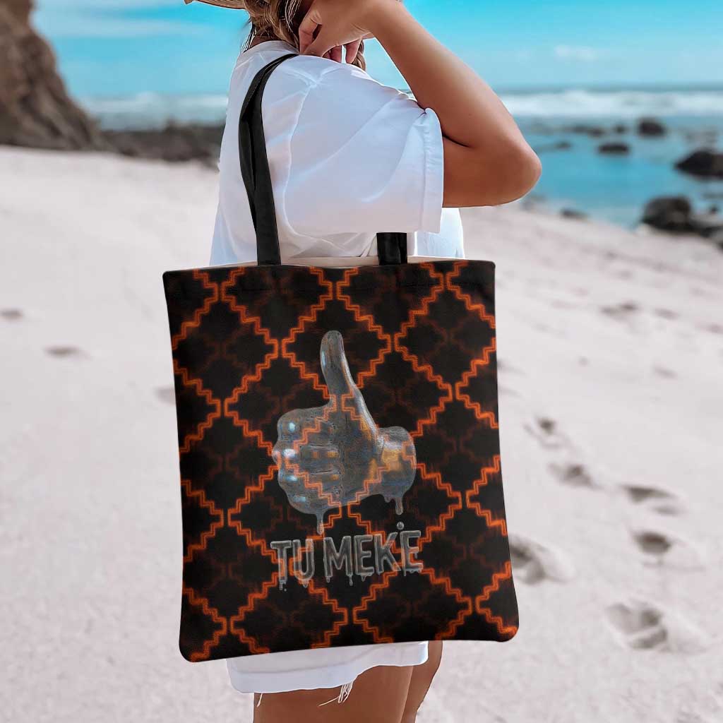 Tu Meke Maori New Zealand Slang Tote Bag with Glow Neon Step Style TS04 - Polynesian Pride