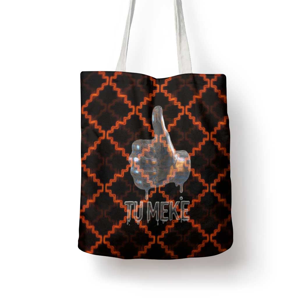 Tu Meke Maori New Zealand Slang Tote Bag with Glow Neon Step Style TS04 - Polynesian Pride