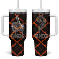 Tu Meke Maori New Zealand Slang Tumbler With Handle with Glow Neon Step Style