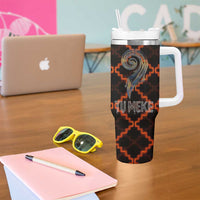 Tu Meke Maori New Zealand Slang Tumbler With Handle with Glow Neon Step Style